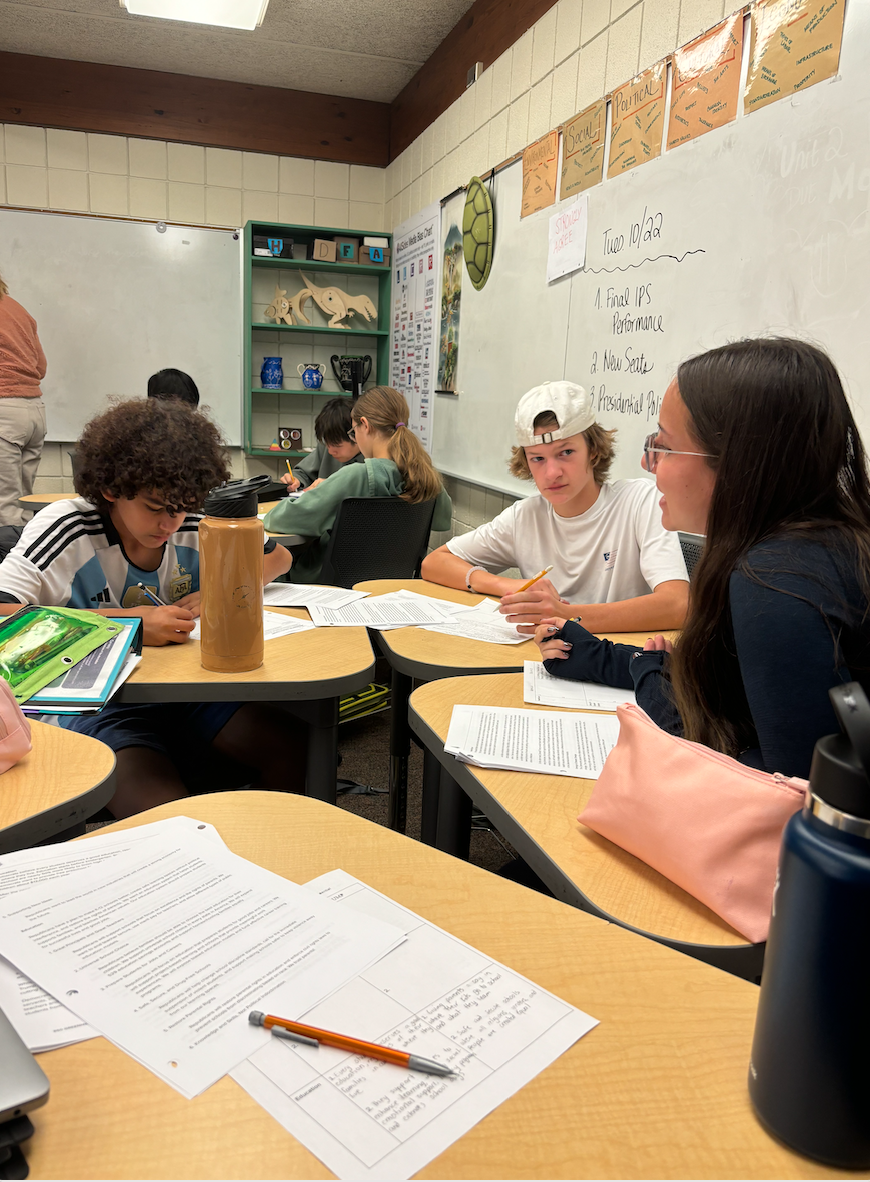 PLENTIFUL PERSPECTIVES In eighth grade, history students look into different media biases and how they show through the website AllSides which shows the impact bias has on journalism. “The lesson we had was really important,” said Evan Teeter ‘29. “It's important to know how to get the facts when we research what is actually happening in the news.”